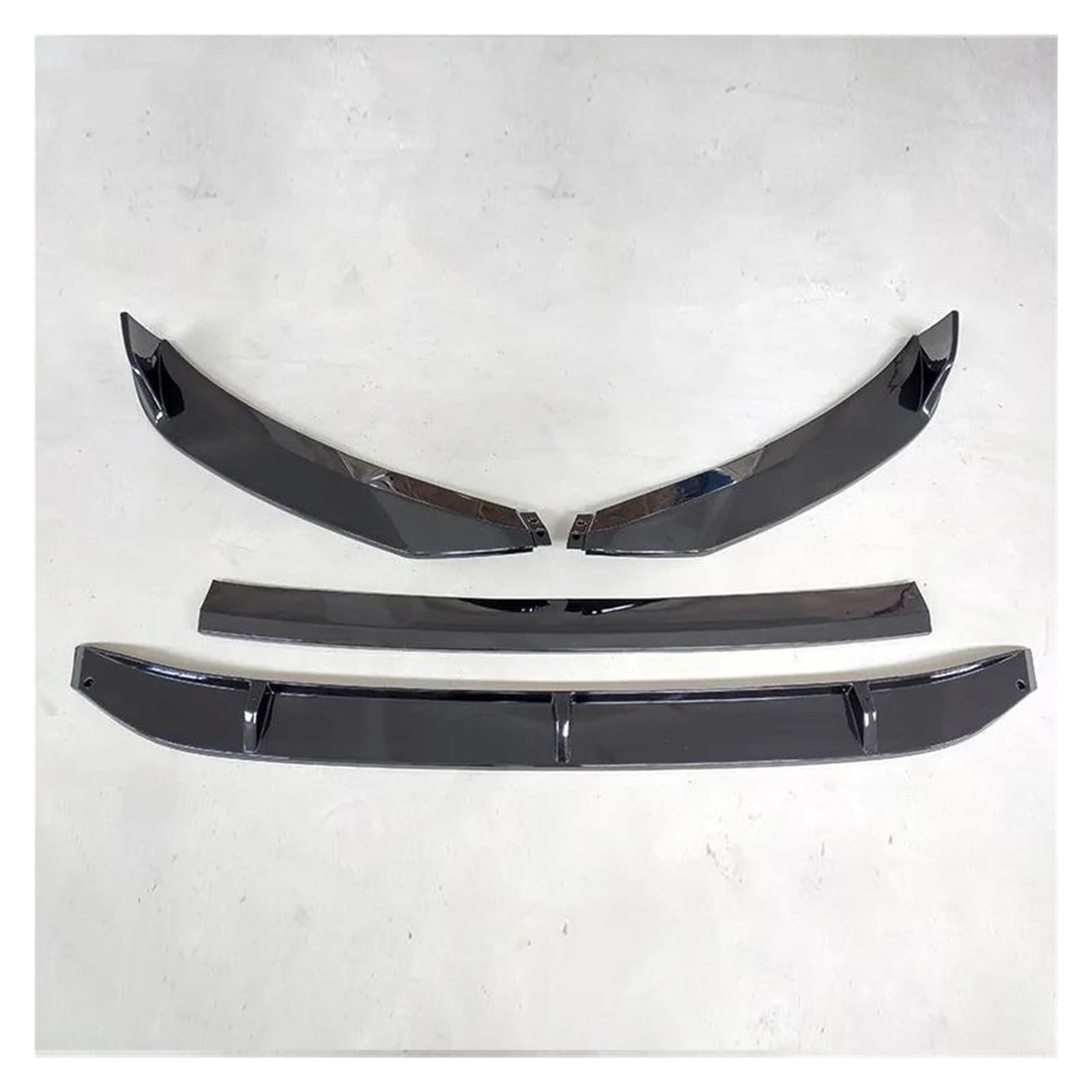 Frontspoiler Für VW Für RTEON CC 2019 2020 Frontschürze Spoiler Schutz Platte Lip Body Kit Carbon Oberfläche Dekorative Streifen Kinn Schaufel Spoilerlippe(Gloss Black) von ODKBFG
