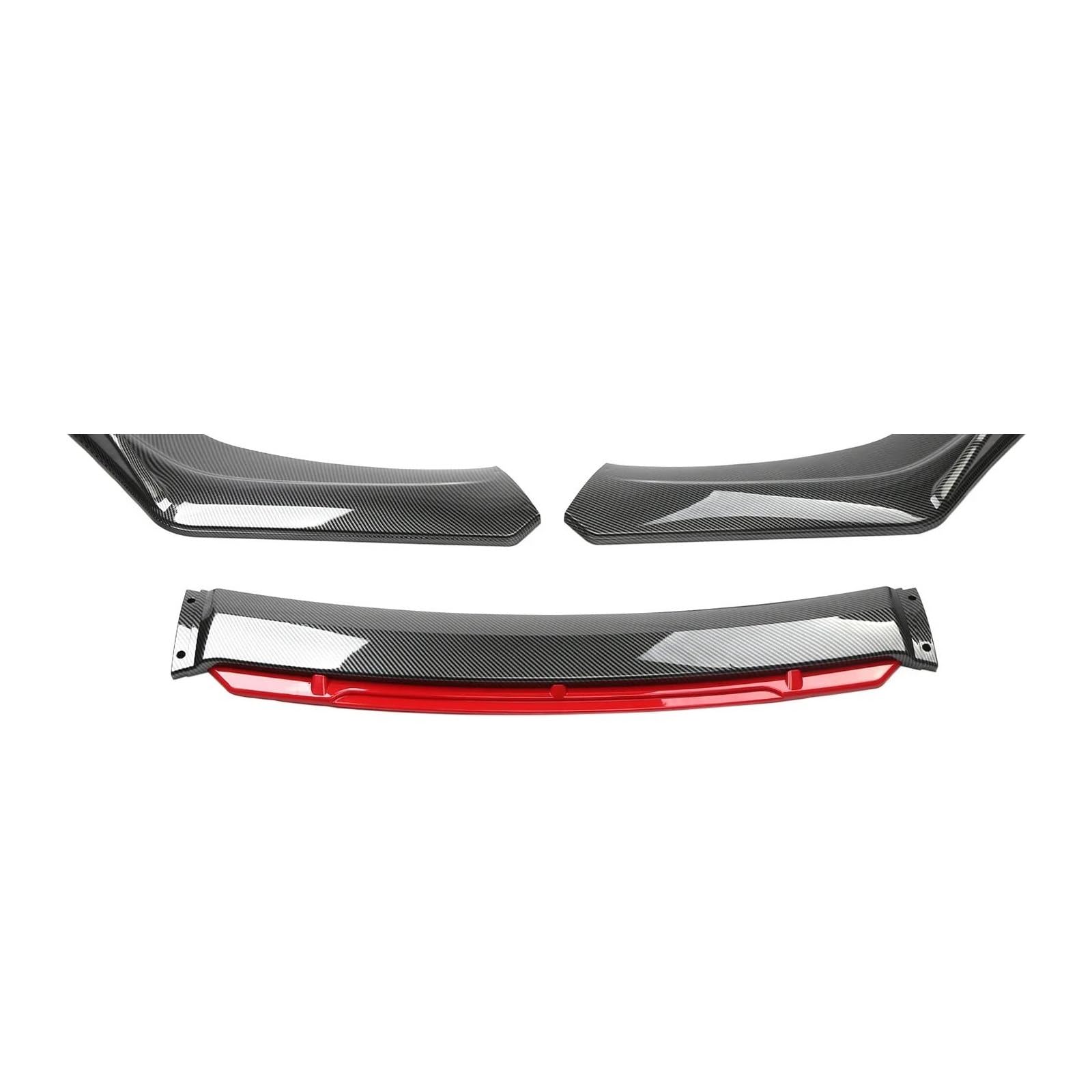 Frontspoiler Imousinenbreite Unter 176 cm Universeller Auto-Frontstoßstangenlippen-Bodykit Spoiler Aus Kohlefaser Dekorative Streifen Stoßstangen Lippensplitter Spoilerlippe(Carbon Fiber Red) von ODKBFG
