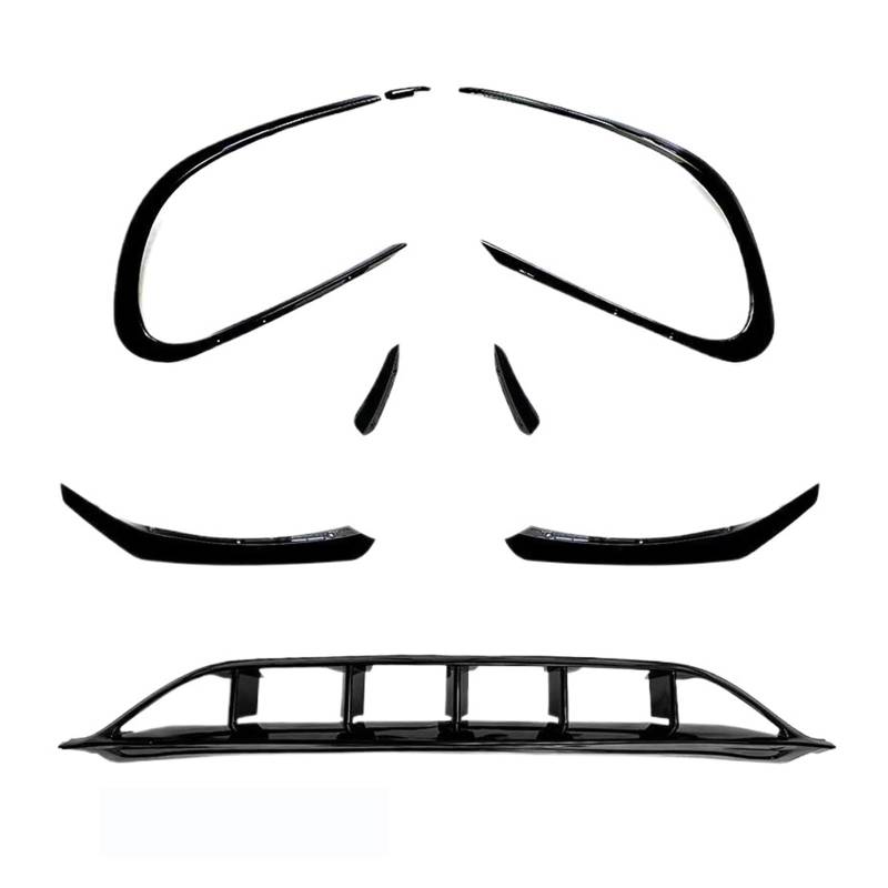 Frontspoiler Modifikationslippen-Windblatt Umgeben Von Der Frontstange Für Benz C117 X117 Für CLA 200 220 Für AMG Für Paket 2016–2019 Schwarz Spoilerlippe(No.1-5 Black) von ODKBFG
