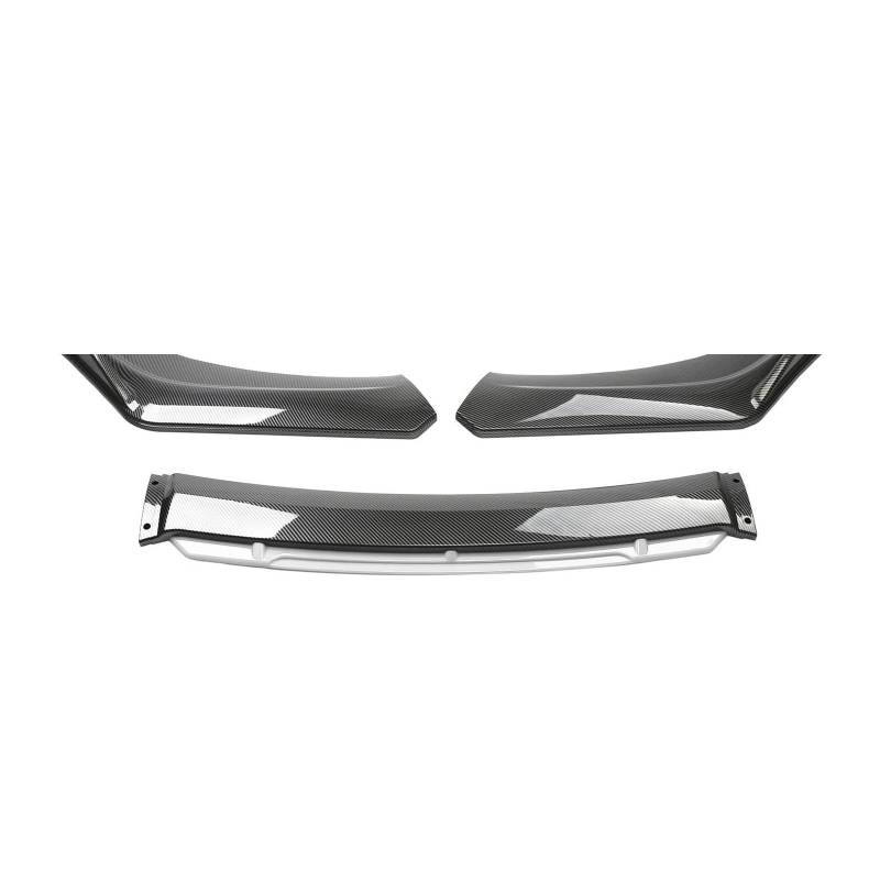 Frontspoiler Universal 3-Abschnitt Auto Vorderen Stoßfänger Lip Body Kit Spoiler Carbon ABS Dekorative Streifen Stoßstange Canard Lip Splitter Accessori Spoilerlippe(Carbon and White) von ODKBFG