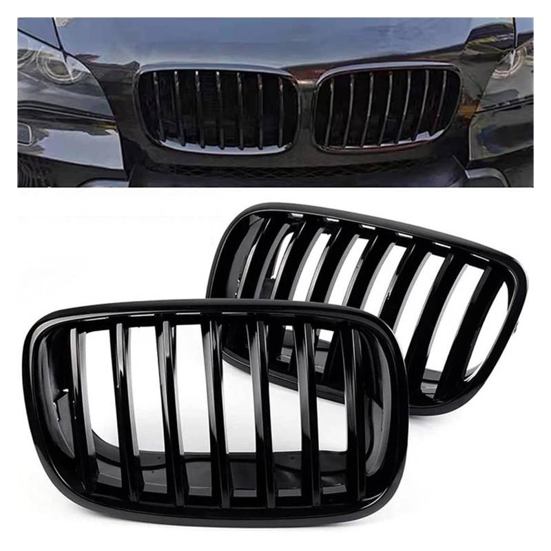 Kühler 1 Paar Für X5 E70 X6 E71 2007-2013 Glänzend Schwarz Auto Vorderen Stoßfänger Kühlergrill Vorne Mesh Grille Grill von ODKBFG