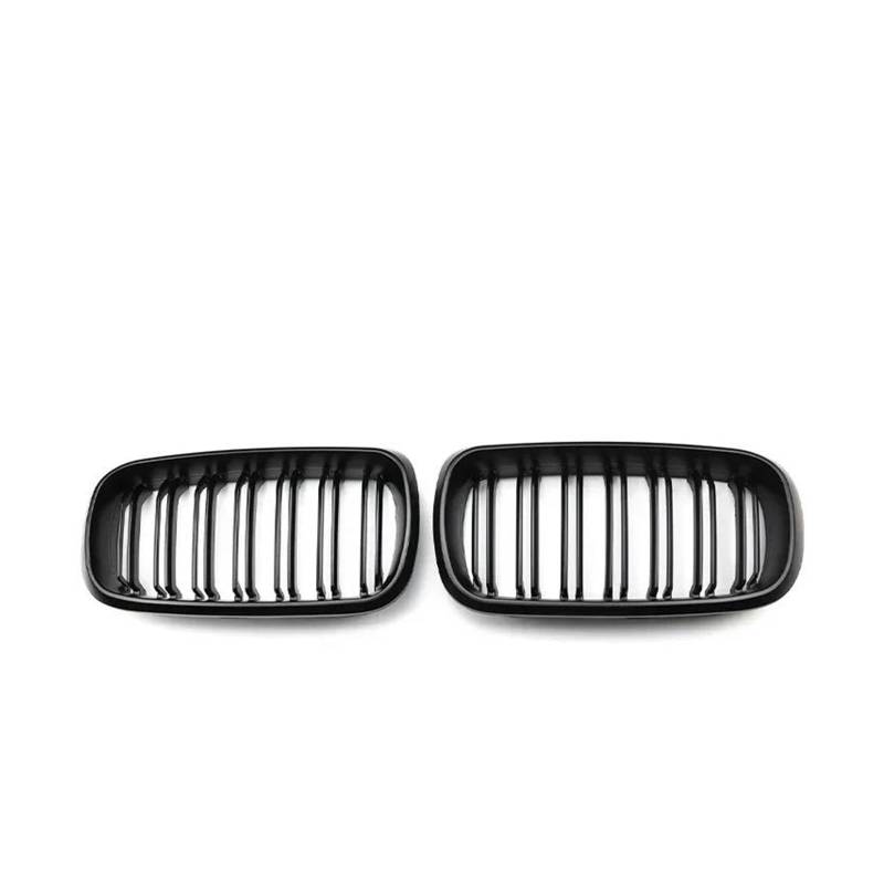 Kühler 2 Stück Autozubehör Auto Frontstoßstangengitter Einzel-Doppellinie Schwarz Glänzend Für X5 F15 X6 F16 2015-2019 Mattschwarzer Grill Grill(Dual Matte Black) von ODKBFG