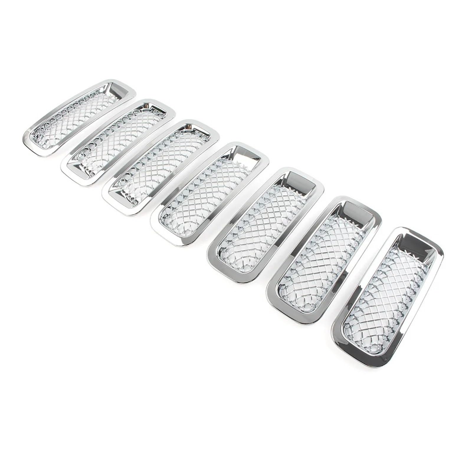 Kühler 7Pcs Für Jeep Für Patriot 2011 2012 2013 2014 2015 2016 2017 Glänzend Schwarz/Chrom Auto Front Kühler Mesh Grille Grill Abdeckung Grill(Chrom) von ODKBFG