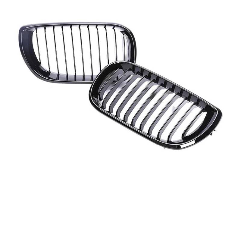 Kühler Auto-Frontstoßstangen-Nierengrill 2/4-Türer Hauben-Nieren-Renngrill Autozubehör Für E46 2002-2006 3er-Serie Schwarz Glänzend Grill(2 Single Gloss Black) von ODKBFG