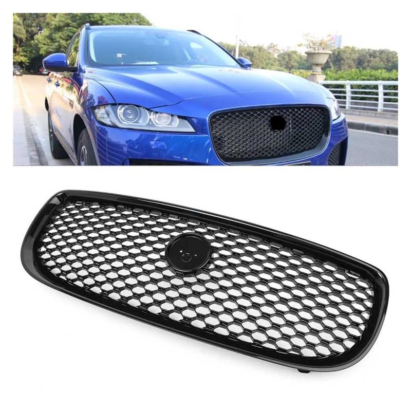 Kühler Auto-Kühlergrill Für Jaguar Für XE 2015-2018 Frontstoßstange Renngrill Kühlergrill Oberer Maschengrill ABS-Außenform Wabengrill Grill von ODKBFG