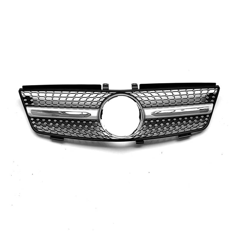 Kühler Auto Oberen Stoßfänger Haube Mesh Front Grille Grill Für Benz ML Klasse W164 2005 2006 2007 2008 ML320 ML350 ML500 Silber Schwarz Grill(Silber) von ODKBFG