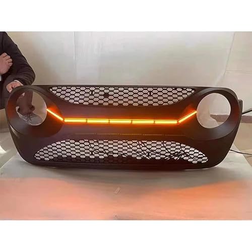Kühler Car Body Kit Accessories Bumper Parts Front Grill for Jeep for Wrangler JL Grids Black 2018-2021 JL Grill(C Style Light) von ODKBFG