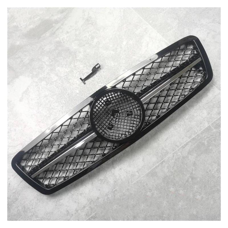 Kühler Frontgrill Racing Hood Grill Für Benz W203 Für C-Klasse C200 C240 ​​C300 C320 C280 C350 2000–2007 Frontstoßstangengrill Bodikits Grill(Gloss Black Sliver) von ODKBFG