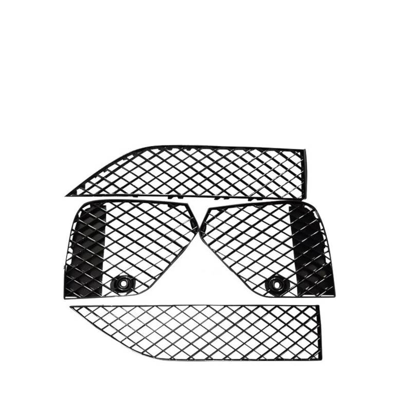 Kühler Frontstoßstangengrill Kühlergrill Mit Acc 36A807675L 36A807676E Silber Schwarz Auto-Styling Für Bentley Für Bentayga 2021-2022 Grill(Black 4pcs) von ODKBFG