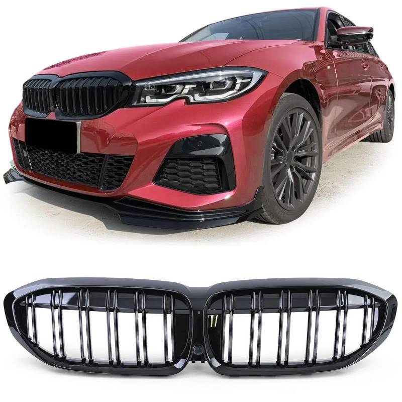 Kühler Frontstoßstangenhaube Nierengrill Renngitter Ersatz Black Diamond Meteor Style Für G20 3er G20 G21 G28 2019-2022 Grill(A Gloss Black) von ODKBFG
