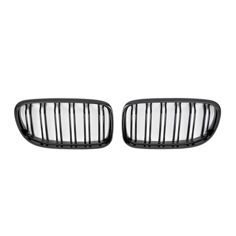 Kühler Für 3er E90 E91 LCi 2009 2010 2011 2012 Auto-Styling Auto Kühlergrill Grill Vorne Niere Glänzend 2 Linie Doppellamelle Grill(Glossy Black) von ODKBFG
