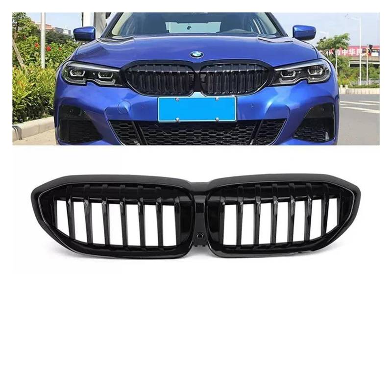 Kühler Für 3er G20 318i 320i M340i M3 Kühlergrill SCHWARZ Diamant Front Nierengrill Sport 2019 2020 2021 2022 2023 Grill(19-22 GB Single Slat) von ODKBFG