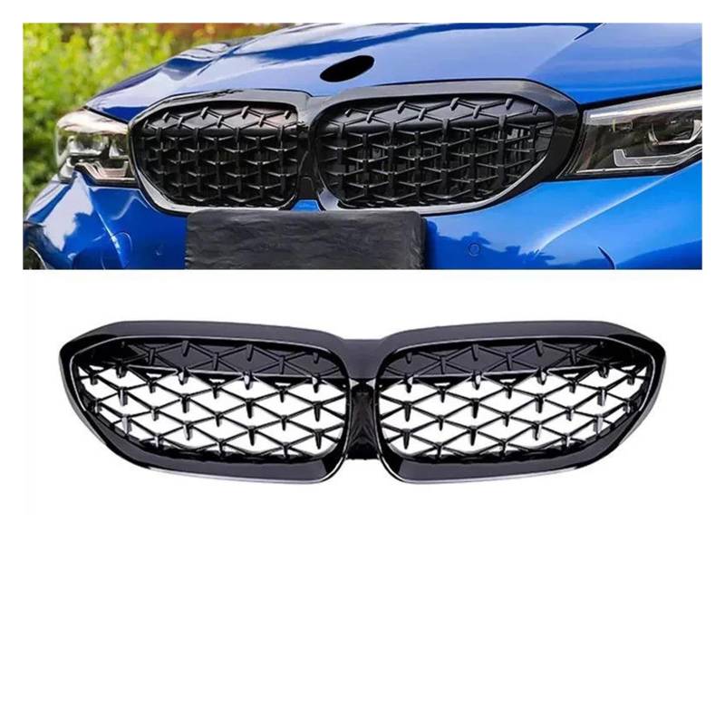 Kühler Für 3er G20 318i 320i M340i M3 Kühlergrill SCHWARZ Diamant Front Nierengrill Sport 2019 2020 2021 2022 2023 Grill(19-22 GBlack) von ODKBFG