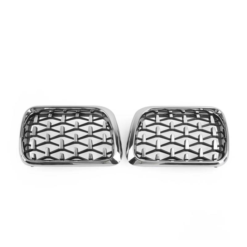 Kühler Für 3er-Reihe Für Pre-LCI Für LCI E36 Glänzend Schwarzer Nierengrill E30 Auto-Frontgrill Silberner Kühlergrill Grill(97-99 C Style) von ODKBFG