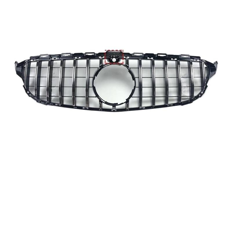 Kühler Für Benz C W205 2014-2021 C205 S205 Sport Facelift Fronthaube Kühlergrill Racing Stoßstange Grill GT Stil Tuning Body Kit Grill(14-18Silver with Cam) von ODKBFG