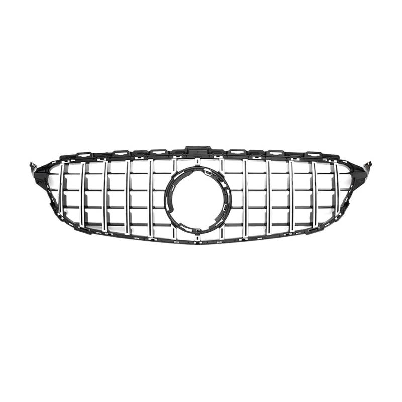 Kühler Für Benz C W205 C205 S205 2019-2021 C180 C200 C250 C260 C300 Frontgrill Racing Grill Diamant Stil Mesh Grill(G-Silver) von ODKBFG