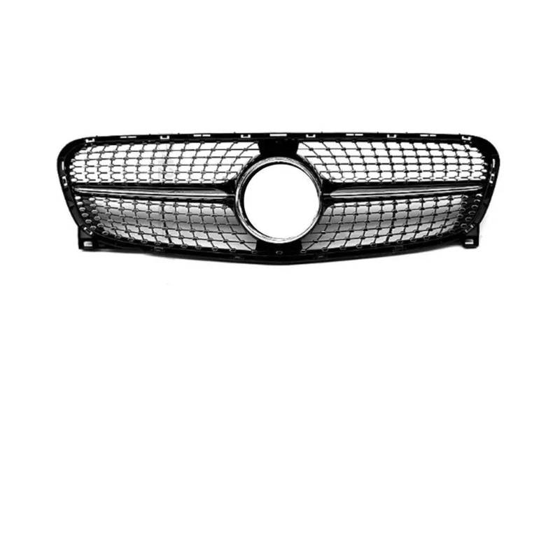 Kühler Für Benz Für GLA X156 2014-2019 Kühlergrill Racing Stoßstange Grill Sport Modifikation Mittelhaube Mesh Dekoration Ersatz Grill(14-16 D Black) von ODKBFG