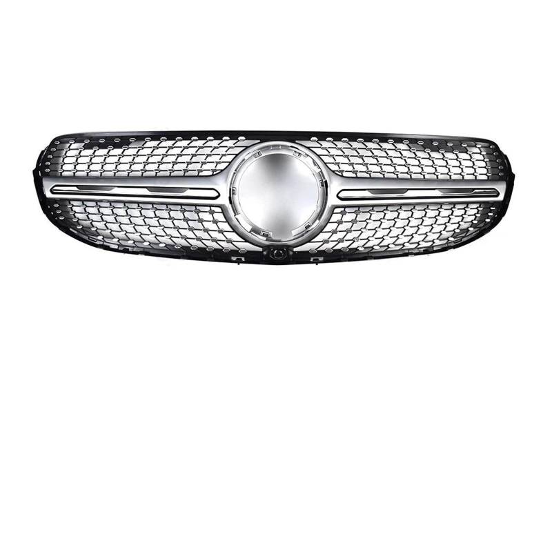 Kühler Für Benz Für GLC X253 200 220 300 Facelift GT Diamond Style Mesh Grid Tuning 2019 2020 2021 Frontstoßstangengrill Haubengrill Grill(DSilvery) von ODKBFG