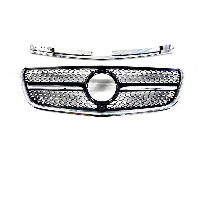 Kühler Für Benz Für Vito V W447 2015-2019 2020-2023 Wie V250 V300 V260 Tuning Body Kit Diamond Style Frontgrill Stoßstange Einlassgrillgitter Grill(A 15-19 Black) von ODKBFG
