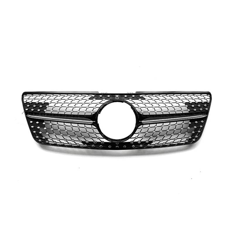 Kühler Für Benz W164 ML Klasse ML320 ML350 ML500 ML550 2009-2012 Schwarz Silber Oberen Stoßfänger Haube Mesh Grid Kühlergrill Grill Grill(Schwarz) von ODKBFG