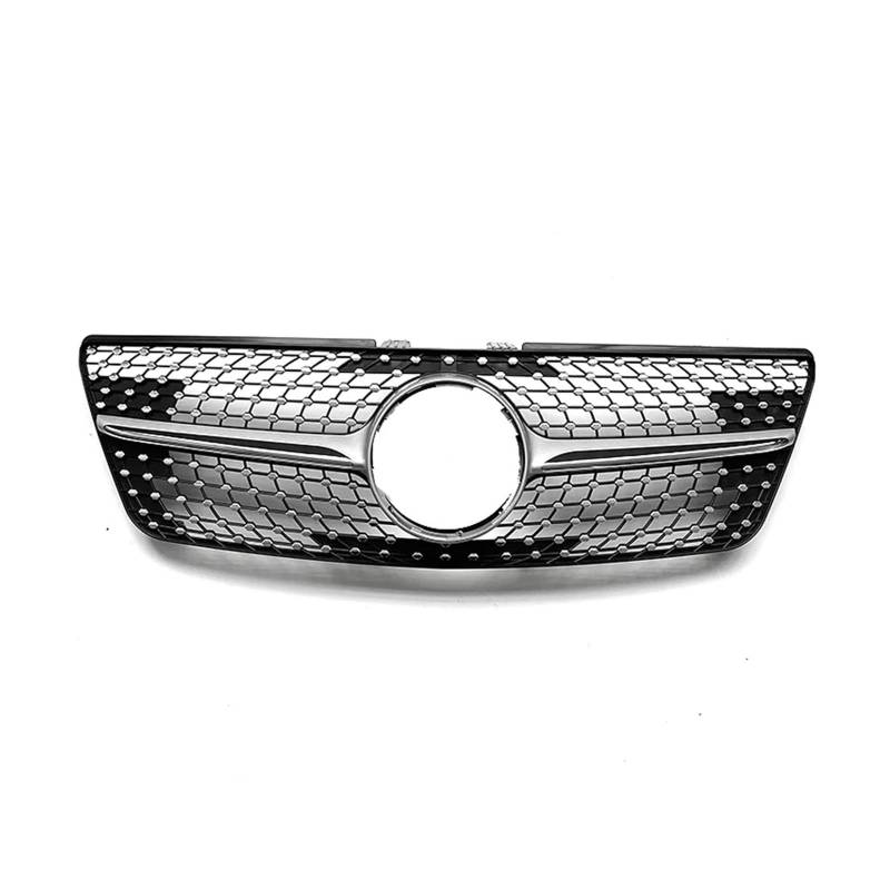 Kühler Für Benz W164 ML Klasse ML320 ML350 ML500 ML550 2009-2012 Schwarz Silber Oberen Stoßfänger Haube Mesh Grid Kühlergrill Grill Grill(Silber) von ODKBFG