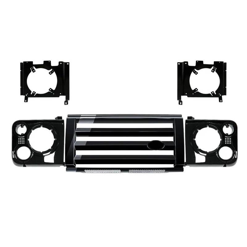 Kühler Für Land Für Rover Für Defender Für SVX Fahrzeug Autoteile Auto-Styling Tuing Vorne Mitte ABS Adventure Edition Style Kühlergrill Grill(Glossy Black) von ODKBFG