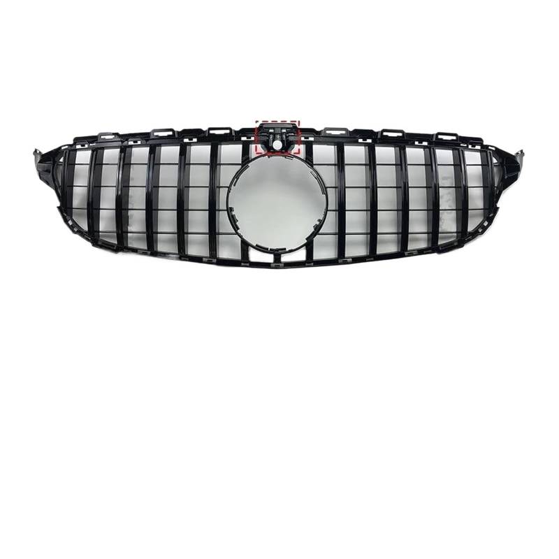 Kühler GT Style Tuning Body Kit Für Benz C W205 2014-2021 C205 S205 Sport Facelift Fronthaube Kühlergrill Racing Stoßstange Grill Grill(14-18Black with Cam) von ODKBFG
