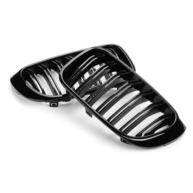 Kühler Kühlergrill Racing Grills Glänzend Schwarz Front Stoßstange Nierengrill Grill Haube Mesh Doppel Linie Für X3 X4 F25 F26 2014-2017 Grill von ODKBFG