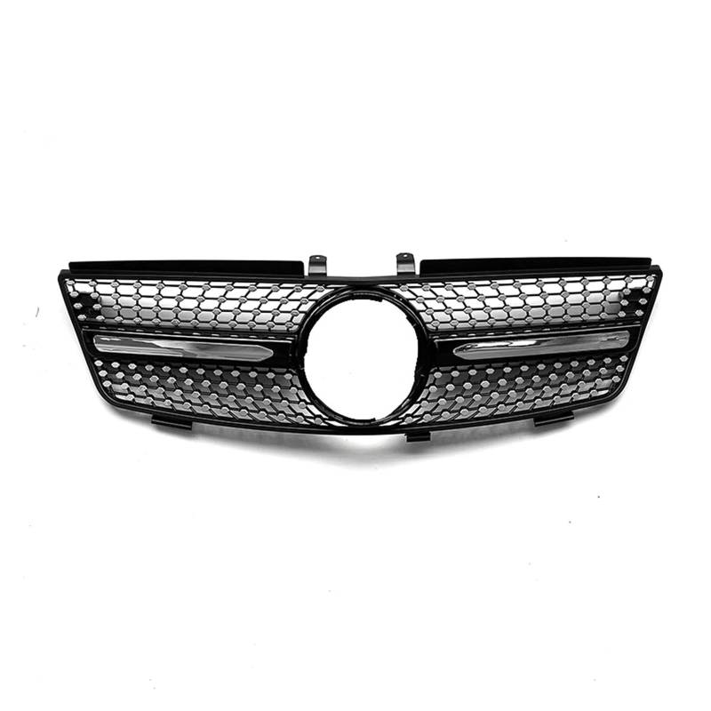 Kühler Kühlergrill Schwarz/Silber Oberen Stoßfänger Haube Kühler Mesh Grid Für Benz ML Klasse W164 2005-2008 ML320 ML350 ML500 Grill(Schwarz) von ODKBFG