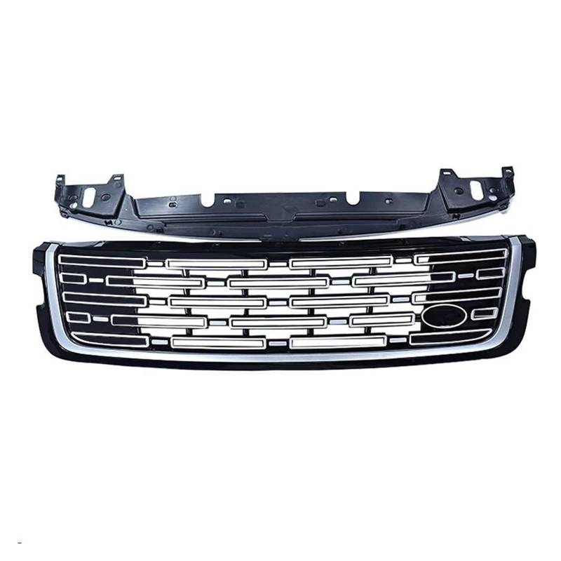 Kühler LR092628 Upgrade 2024 Mesh Grid Grill Frontgrill Racing Grills Für Land Für Rover Für Range Für Rover Für Velar L560 2017-2024 Grill(Silber) von ODKBFG