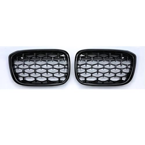 Kühler Paar Auto-Frontstoßstangengrill Für X3 X4 G01 G08 G02 2017-2021 Autozubehör Diamantgrills Meteor Style Ersatzgrill Grill(Gloss Black) von ODKBFG