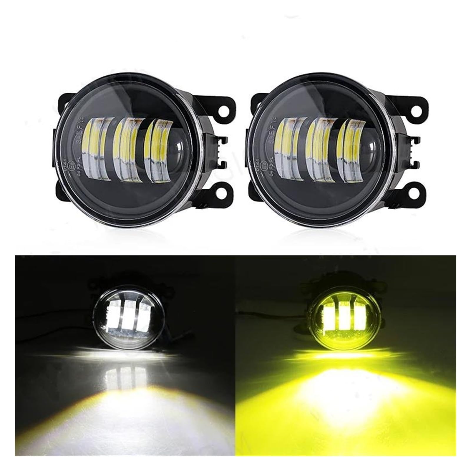 ODKBFG Scheinwerfer für Peugeot 107 207 307 407 607 308 3008 4008 5008 LED Nebelscheinwerfer Auto Nebelscheinwerfer 8000LM 30 W weiß gelb wasserdicht (P-Weiß-Gelb) von ODKBFG