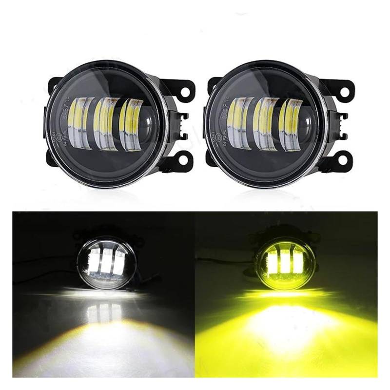 ODKBFG Scheinwerfer für Peugeot 107 207 307 407 607 308 3008 4008 5008 LED Nebelscheinwerfer Auto Nebelscheinwerfer 8000LM 30 W weiß gelb wasserdicht (P-Weiß-Gelb) von ODKBFG