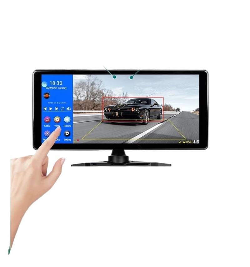 Rückansicht Kamera Für Wohnmobil/LKW/Bus 10,36-Zoll-Touchscreen 4-Kanal-Split-Screen-Auto-MP4-DVR-Monitor Mit Schwenkbarer 170°AHD 1080P-Kamera Rückfahrkamera(C 2 BSD add 4pcs 879) von ODKBFG