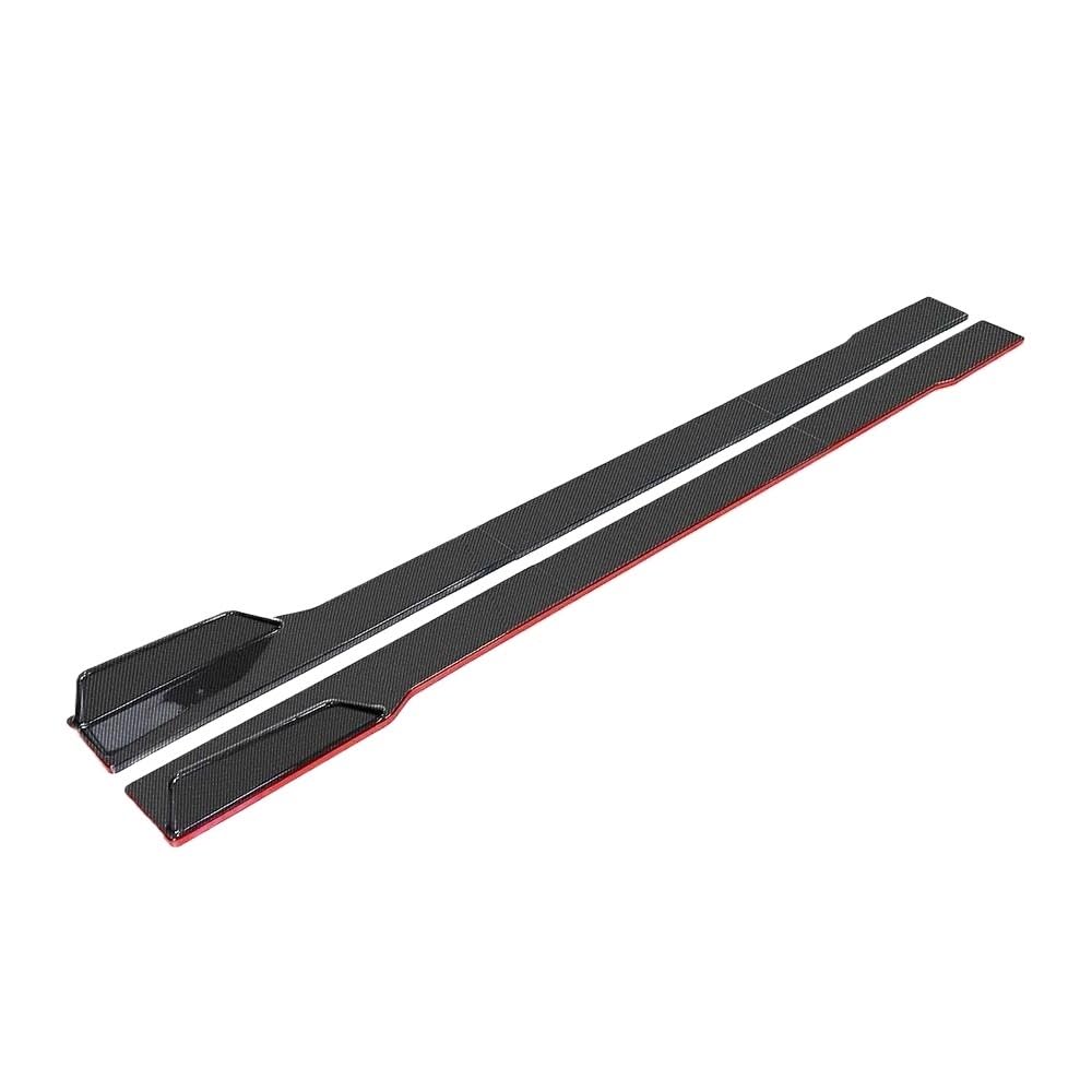 Seitenschweller Splitter 2,2 M 2m Universal Auto Seitenschweller Erweiterung Spoiler Schweller Lippensplitter ABS Seitenspoiler Autozubehör Für Seitenschürze(A Carbon red 2m) von ODKBFG