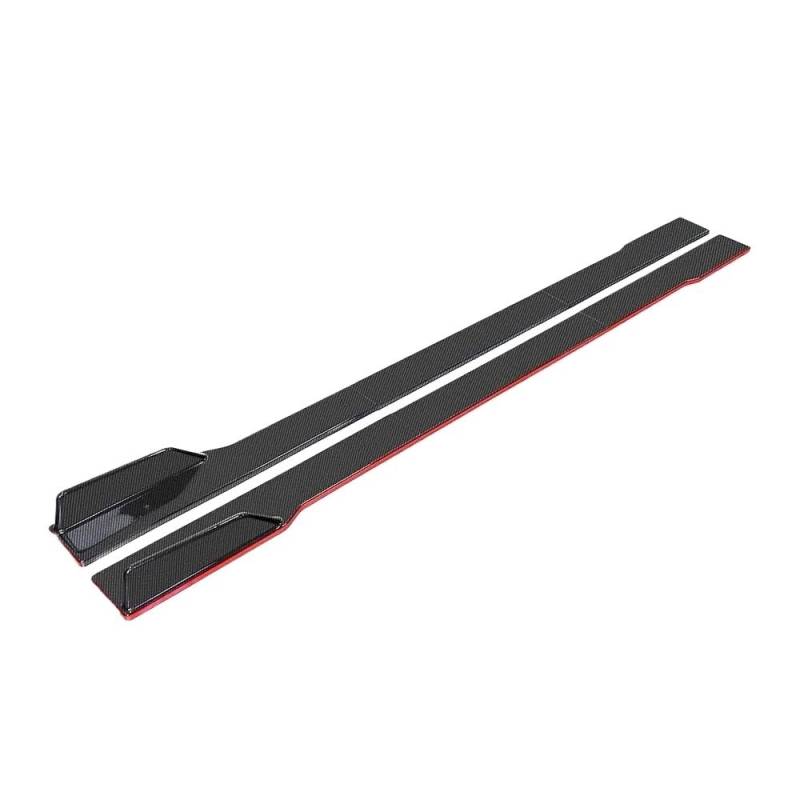 Seitenschweller Splitter 2,2 M 2m Universal Auto Seitenschweller Erweiterung Spoiler Schweller Lippensplitter ABS Seitenspoiler Autozubehör Für Seitenschürze(A Carbon red 2m) von ODKBFG