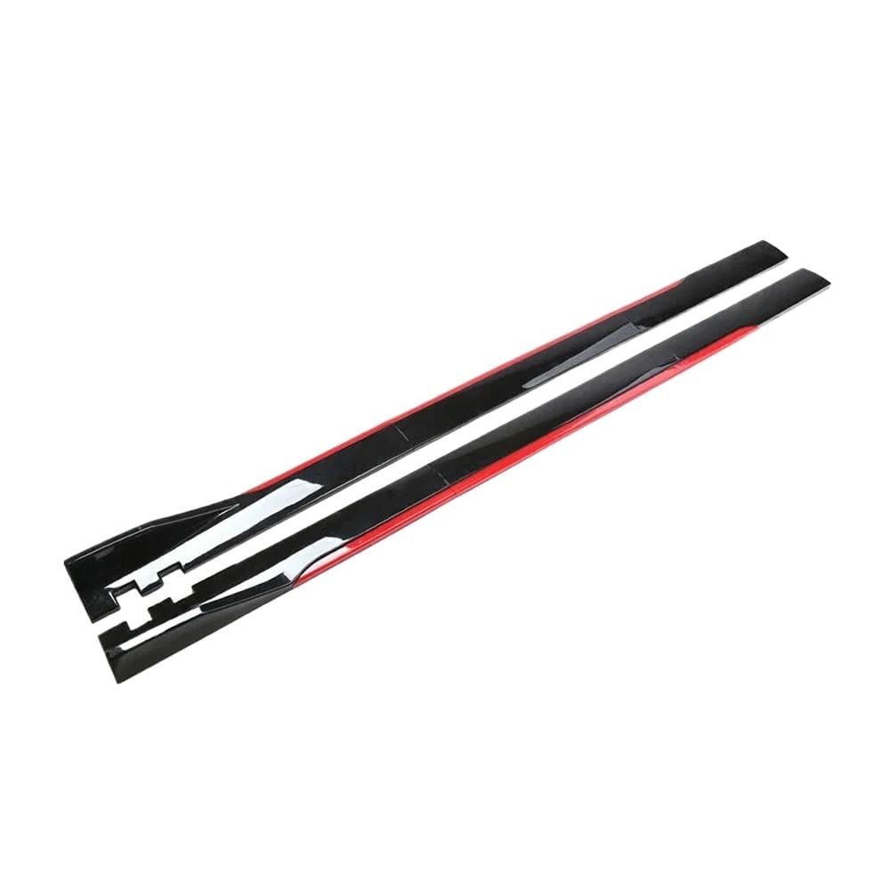 Seitenschweller Splitter 2,2 M 2m Universal Auto Seitenschweller Erweiterung Spoiler Schweller Lippensplitter ABS Seitenspoiler Autozubehör Für Seitenschürze(B Black red 2m) von ODKBFG