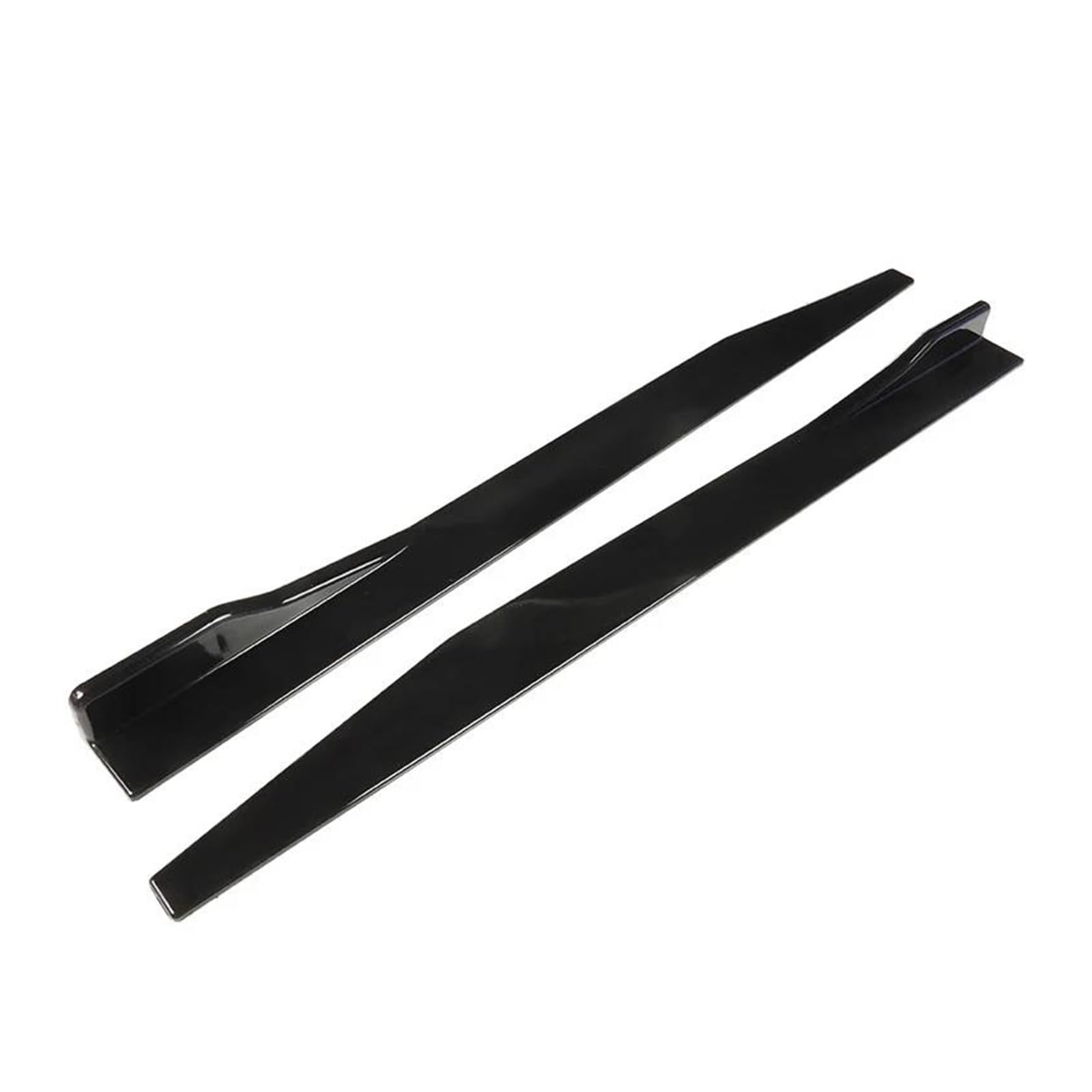 Seitenschweller Splitter 2 Pcs Universal 1,18M/46,4 Zoll Seite Röcke Spoiler Stoßstange Carbon Fiber Verlängerung Rocker Panels Lip Rock Für Seitenschürze(Bright Black) von ODKBFG