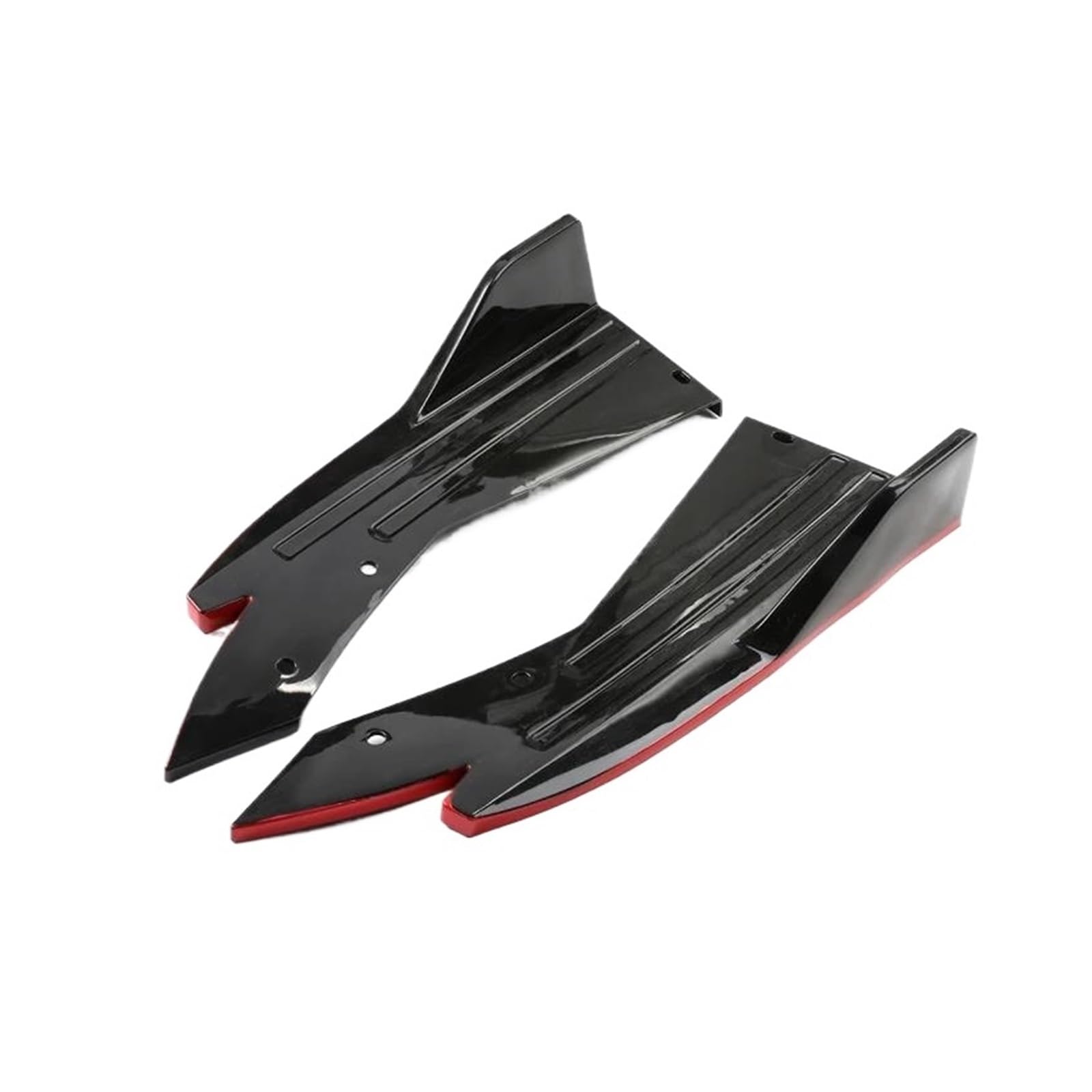 Seitenschweller Splitter 2 STÜCKE Universal Auto Heckspoilerlippe Flügelverkleidung Schutz Anti-Crash-Diffusor Seitenschweller Wickelwinkel Splitter Kohlefaser Seitenschürze(Bright Black Red) von ODKBFG