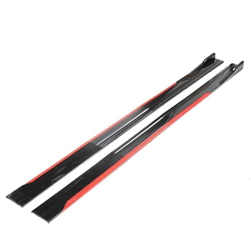 Seitenschweller Splitter 2m 2,18M Auto Seite Röcke 8PCS Universal Sport Styling Kotflügel Splitter Stoßstange Für Seitenschürze(2.18m Black Red) von ODKBFG