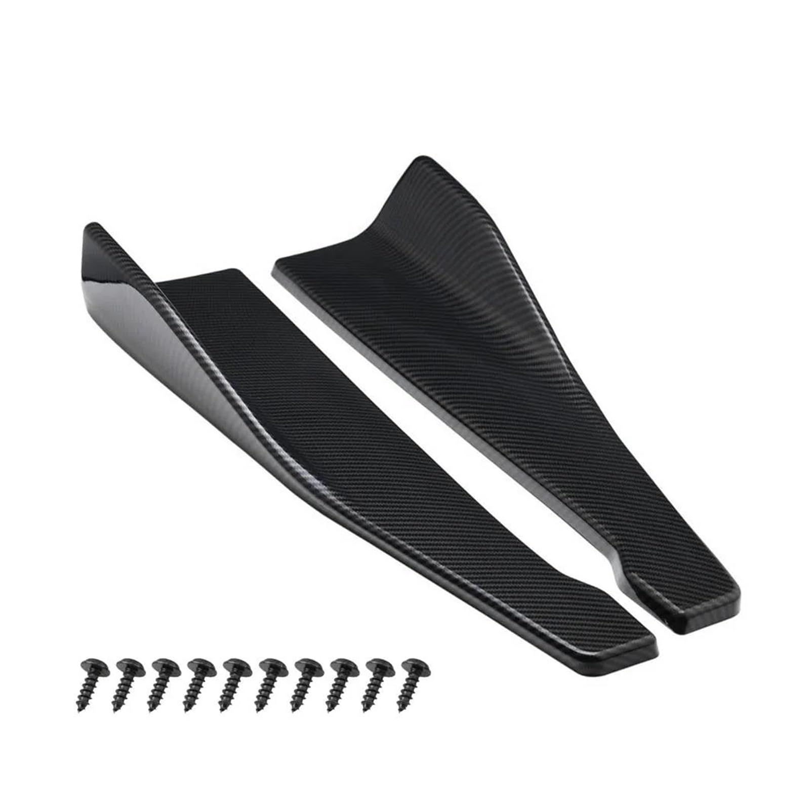 Seitenschweller Splitter 35Cm 48Cm Universal-Heckschwelle Für Autospoiler Seitliche Stoßstangenlippe Rocker Wings Schutzleisten Kohlefaser Glänzend Schwarz Seitenschürze(48cm Carbon Fiber) von ODKBFG