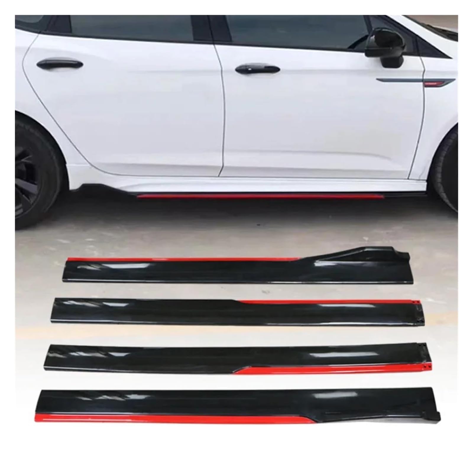 Seitenschweller Splitter 4 STÜCKE Universal 2,4 Mt Seitenschwellerverlängerungen Autoseitenschweller Winglet Splitter Lippe Rot Schwarz Für Toyota Seitenschürze Seitenschweller Splitter 4 STÜCKE Universal 2,4 Mt Seitenschwellerverlängerungen Autoseitenschweller Winglet Splitter Lippe Rot Schwarz Für Toyota Seitenschürze von ODKBFG