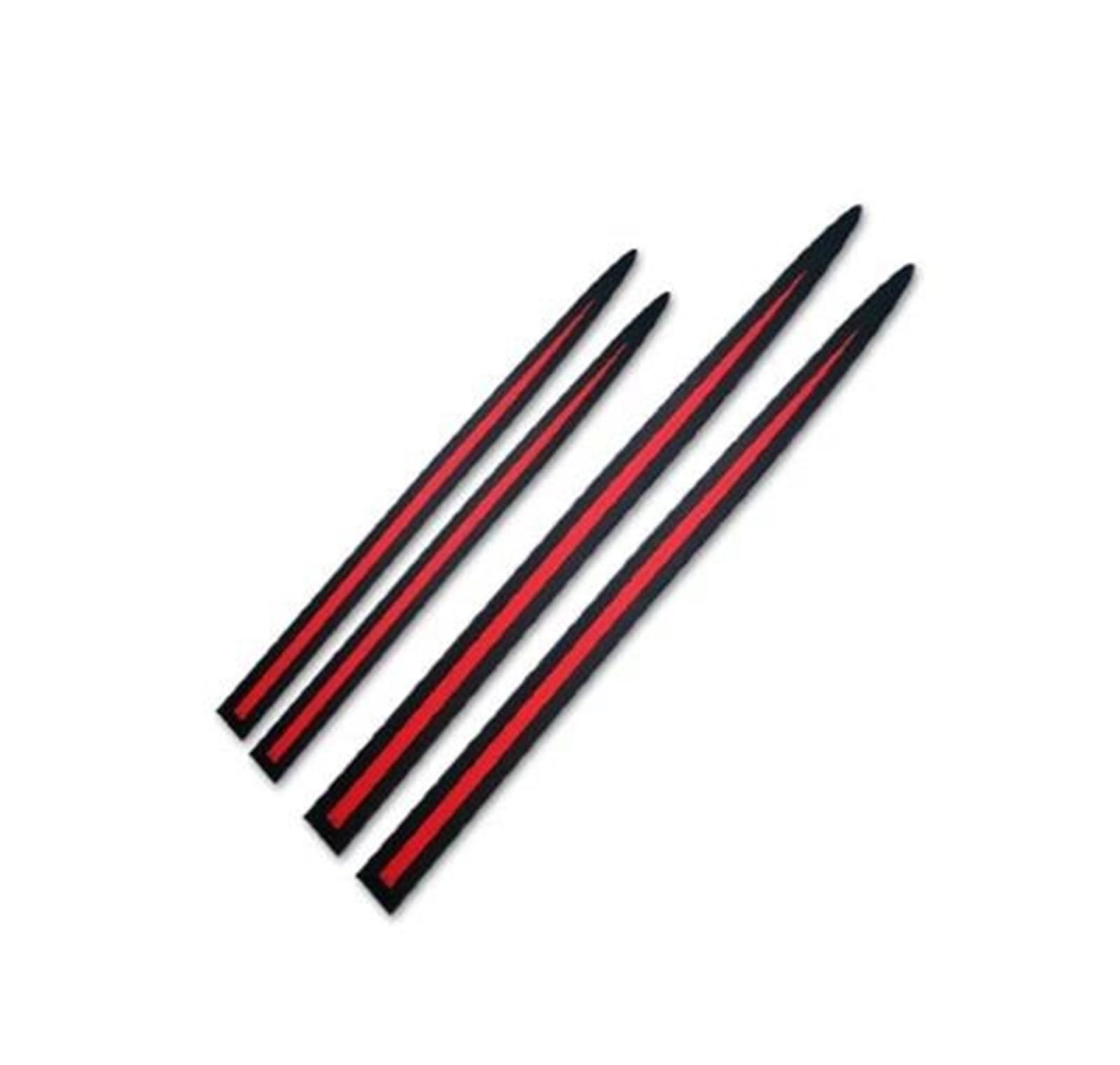Seitenschweller Splitter 4 STÜCKE Universal Auto Karosserie Seitentür Antikollision Anti-Kratz Dekoration Schutzklebestreifen Autoaufkleber Vollschwarz Seitenschürze(Black red) von ODKBFG