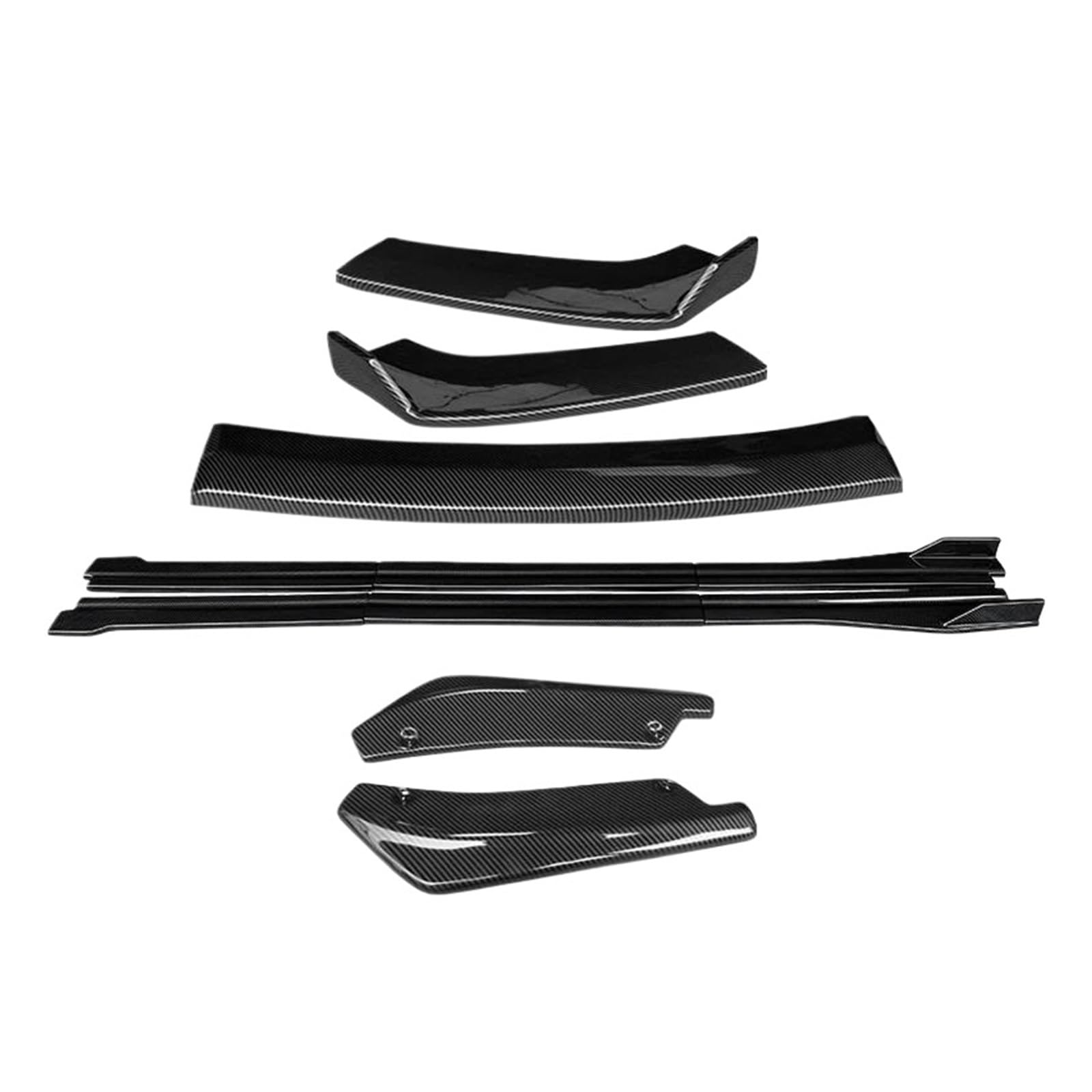Seitenschweller Splitter Auto-Body-Kit Frontstoßstangensplitter Lippenspoiler Seitenschweller Verlängerungen Hinterer Umschlingungswinkel Für X1 F48 2020-2022 Seitenschürze(Kohlefaser-Optik) von ODKBFG