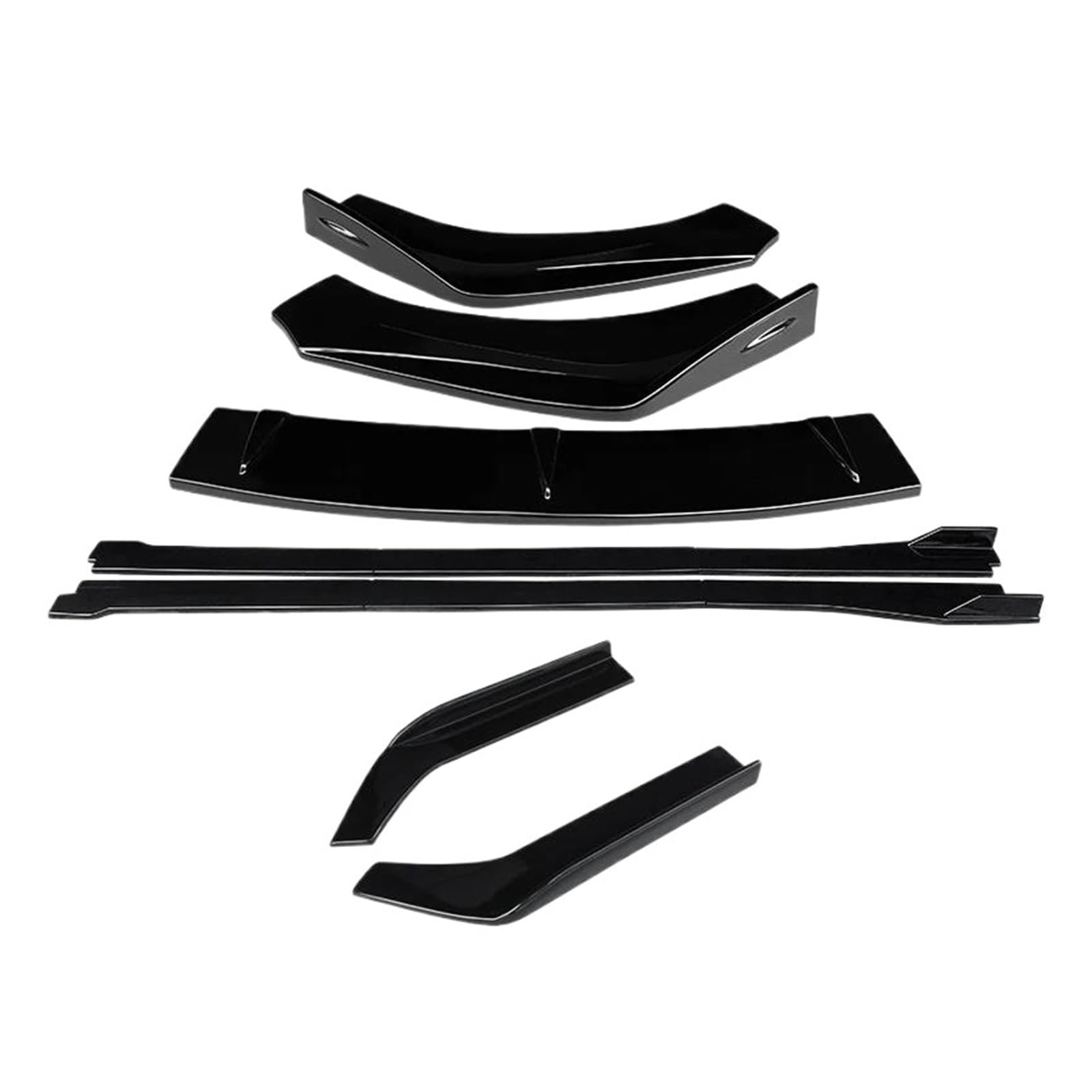 Seitenschweller Splitter Auto Front Stoßstange Splitter Lip Body Kit Für A8 2017-2024 Spoiler Seitenschweller Erweiterungen Hinten Wrap Winkel Zubehör ABS Seitenschürze(Gloss Black) von ODKBFG