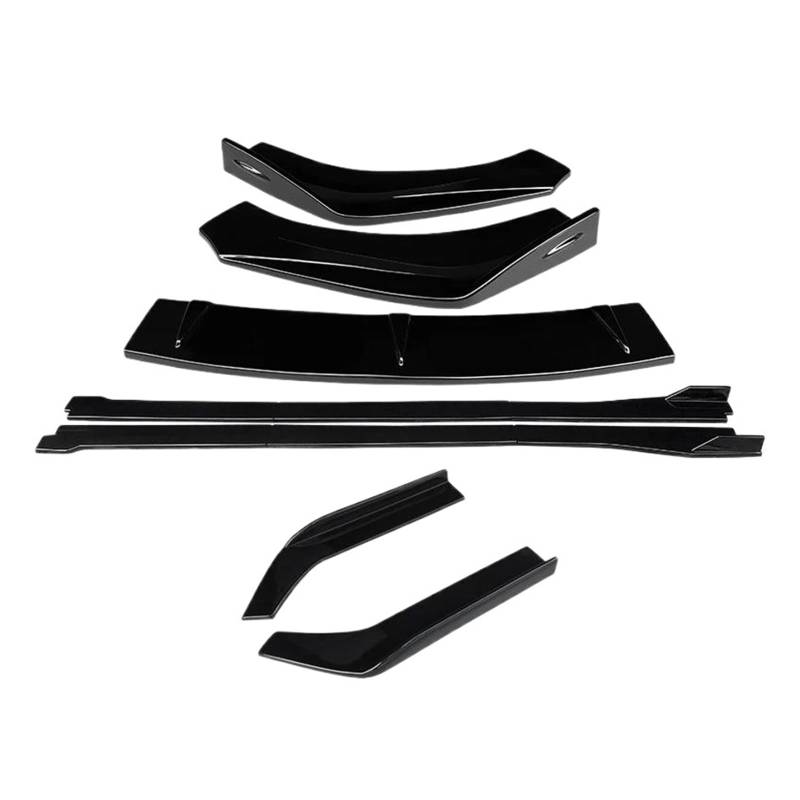 Seitenschweller Splitter Auto Front Stoßstange Splitter Lip Body Kit Für A8 2017-2024 Spoiler Seitenschweller Erweiterungen Hinten Wrap Winkel Zubehör ABS Seitenschürze(Gloss Black) von ODKBFG
