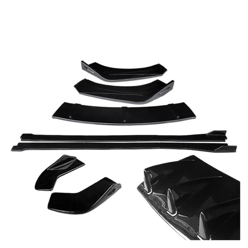Seitenschweller Splitter Auto Frontstoßstange Splitter Lip Body Kit Spoiler Heckspoiler Wrap Winkel Haifischflossen Seitenschweller Erweiterungen Für TT Für TTRS 2004-2019 Seitenschürze(04-14 Gloss Bl von ODKBFG
