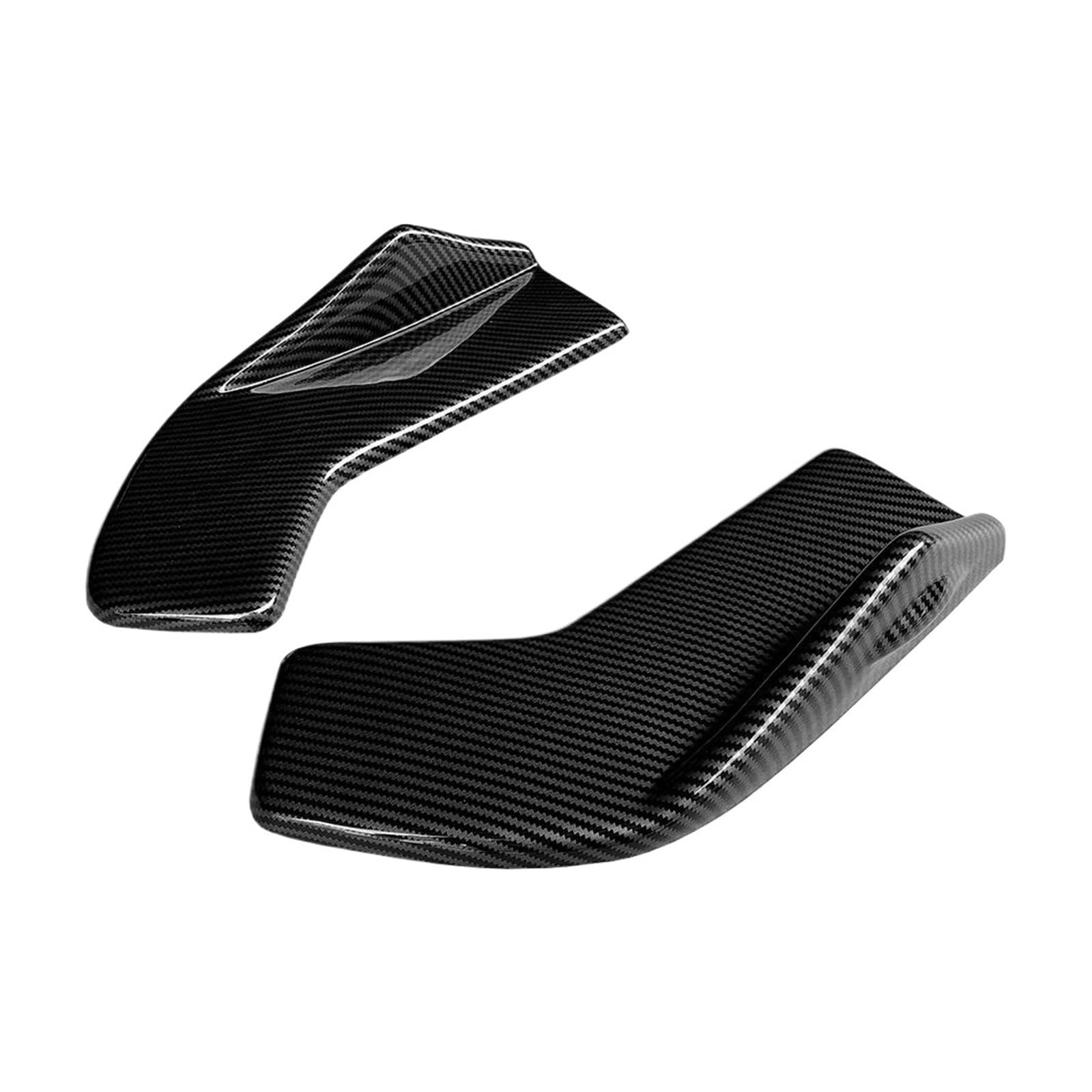 Seitenschweller Splitter Auto-Heck-Wrap-Winkel-Splitter Diffusor Body-Kit Splitter Außen-Antikollisionsschutz Für Ford Für Focus 2019-2022 Seitenschürze(Kohlefaser-Optik) von ODKBFG