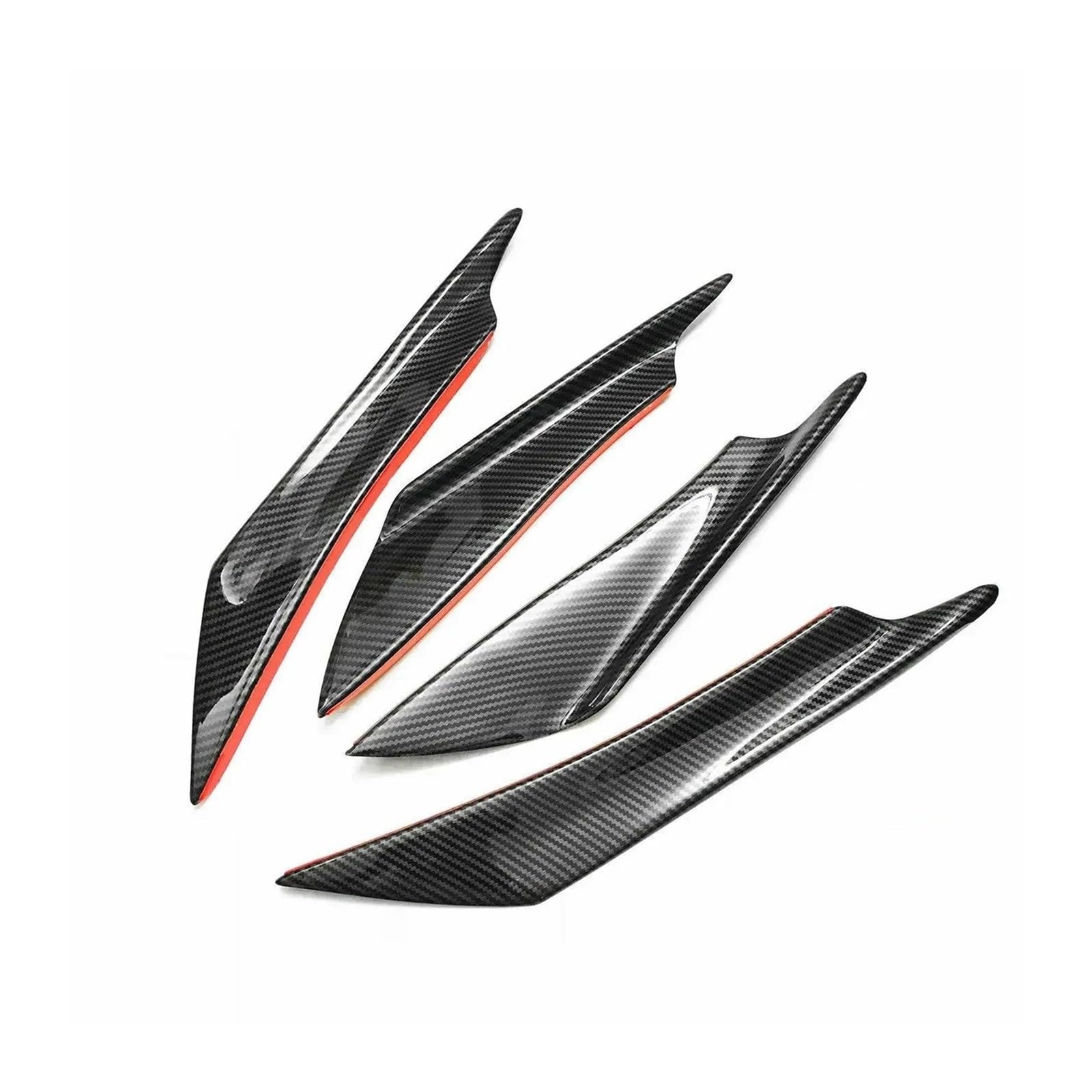 Seitenschweller Splitter Autozubehör Frontstoßstange Splitter Fin Canard Valence Spoilerlippe Diffusor Universal Für Mitsubishi Für Lancer Für EVO 10 2008-2017 Seitenschürze(Kohlefaser-Optik) von ODKBFG