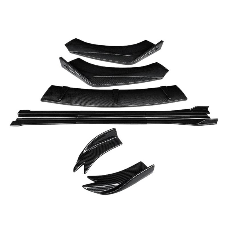 Seitenschweller Splitter Für Lexus CT200h 2011-2022 Auto Front Stoßstange Splitter Lip Body Kit Spoiler Seitenschweller Erweiterungen Hinten Wrap Winkel Shark Fins ABS Seitenschürze(Kohlefaser-Optik) von ODKBFG